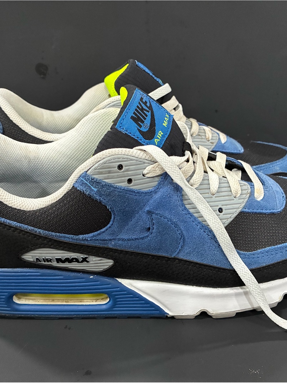Nike Air Max Men's Blue, Black & White Suede Sneakers